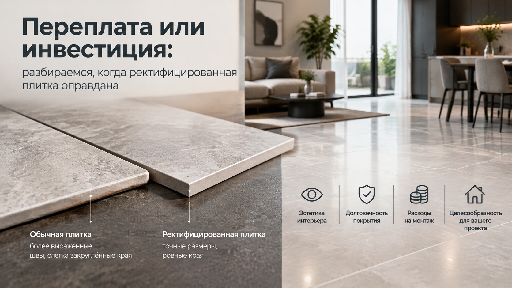 Переплата или инвестиция: когда ректифицированная плитка действительно оправдана